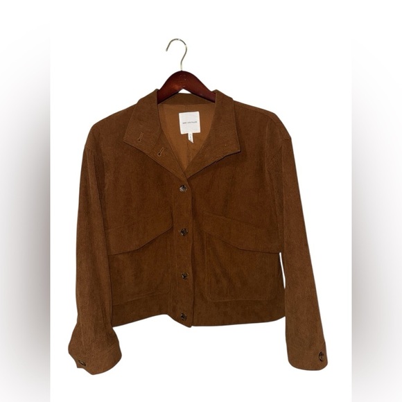 Avec Les Filles Jackets & Blazers - Avec Les Filles Brown Corduroy Cropped Jacket Button Front Size Large